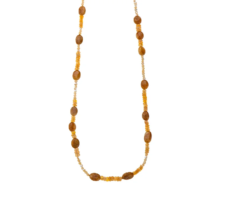 simple necklaces for women-Nava Zahavi Yellow Sapphire, Opal and MOP Necklace