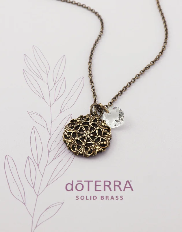 delicate rose gold necklaces for women-doTERRA DIRECTION Diffuser Necklace