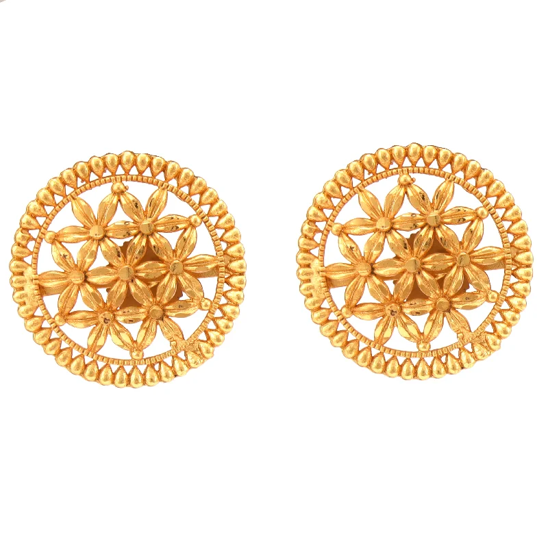 trendy earrings for women-Floral Motif Pasha Earrings