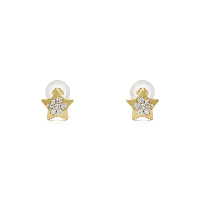 hoop stud earrings for women-Star Cluster Stud Earrings (14K)