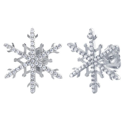 small hoop earrings for women-Snowflake Earrings