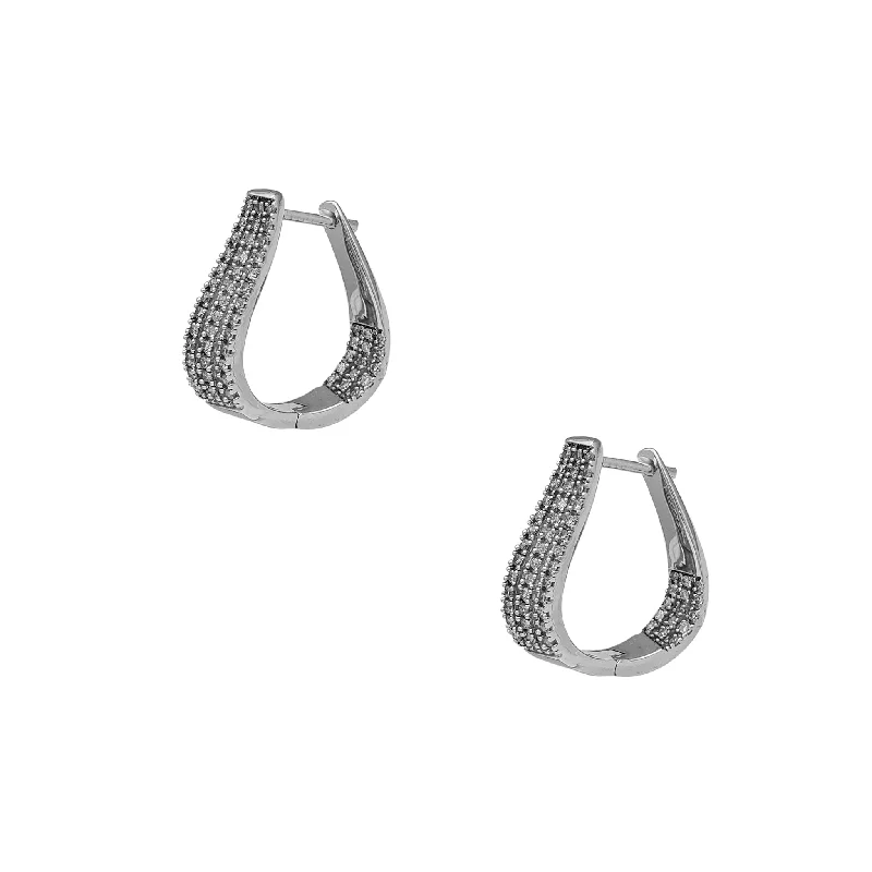 gold-plated earrings for women-Diamond Inside-Out Swirl Hoops Earrings (10K)