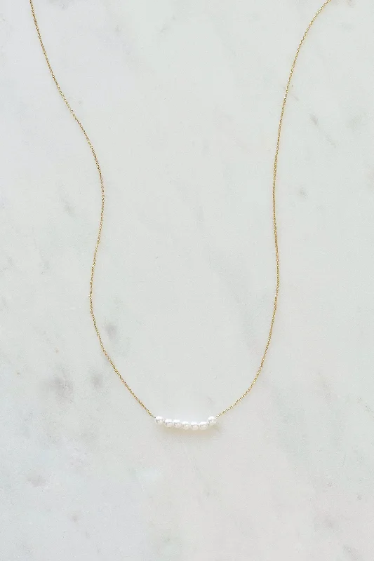 large pendant gold necklaces for women-Pearl Inch Necklace