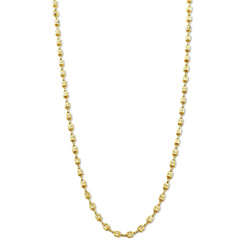 large gold necklaces for women-Mashrabiya Trellis Necklace Yellow Gold - Diamond