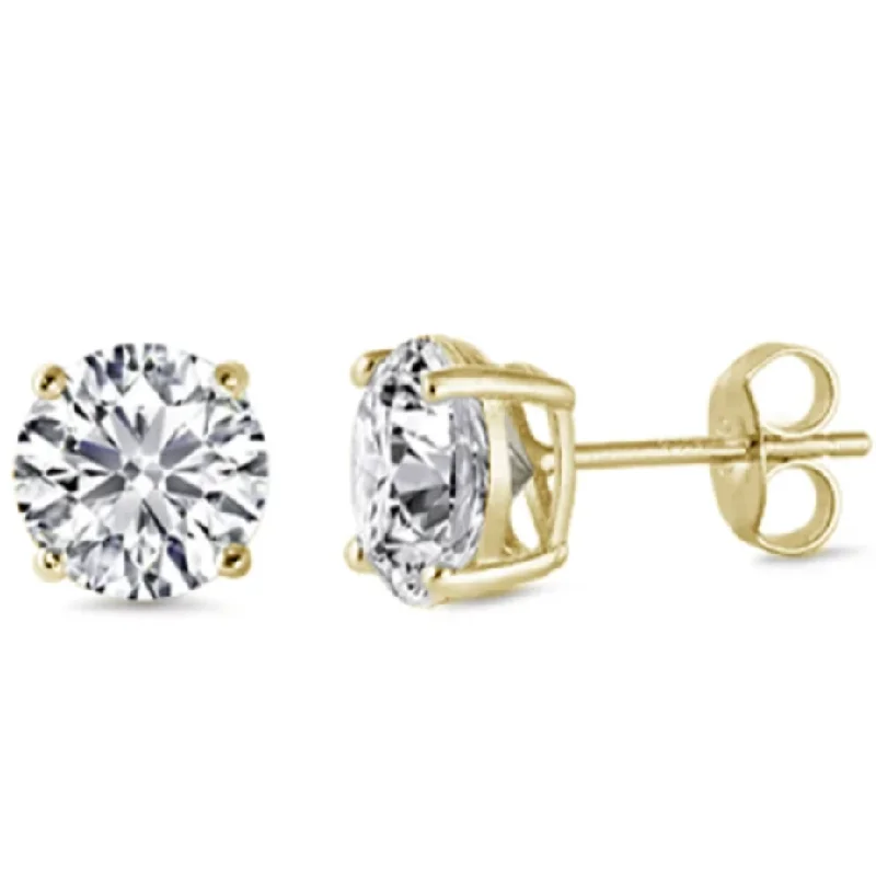 chandelier diamond earrings for women-Brilliant Round Cut Studs in Gold