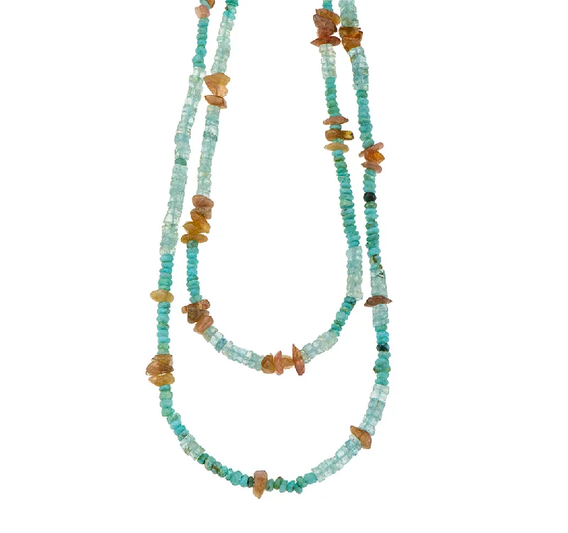 romantic gold necklaces for women-Nava Zahavi Amber and Aquamarine Necklace