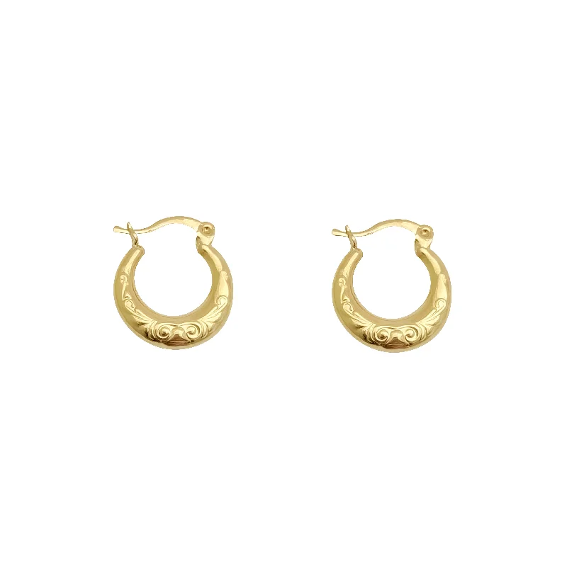 silver hoop earrings for women-Women's Laurel Hoop Earing (10K)