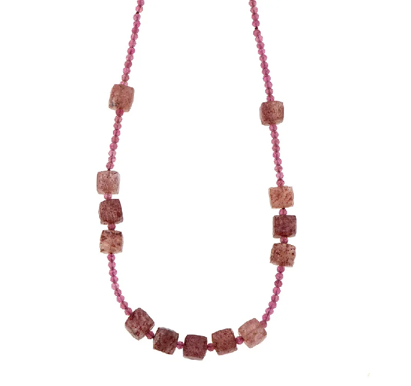 pendant necklaces for women-Nava Zahavi Pink Sapphire and Sunstone Necklace