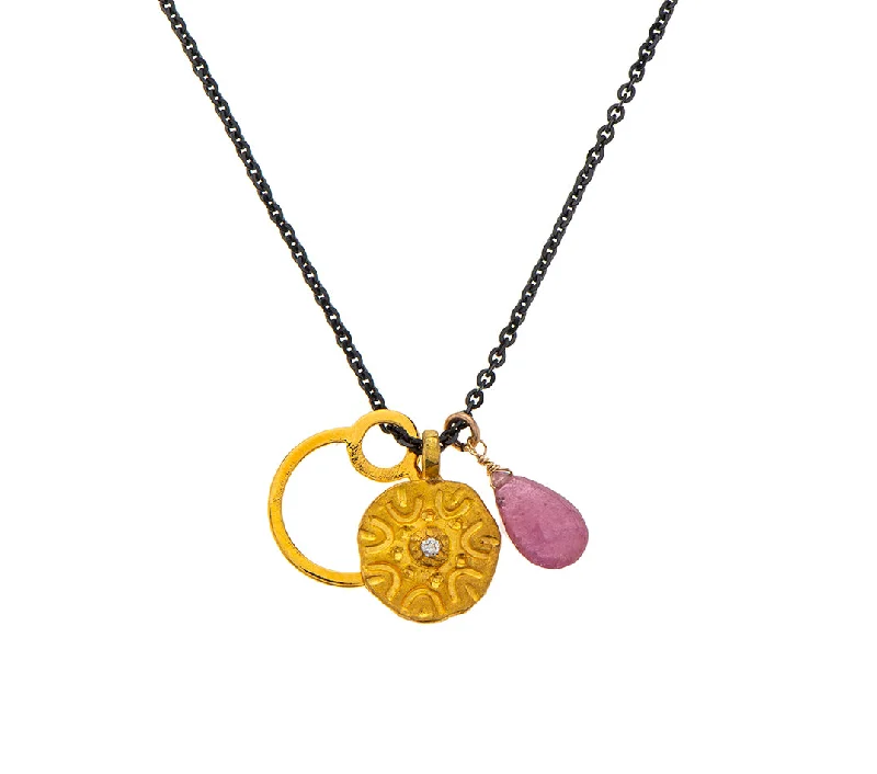 gold chain necklaces for women-Nava Zahavi Yellow Gold Elements, Diamond and Sapphire Necklace