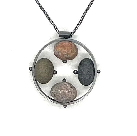 boho-style necklaces for women-4 Rock Circle Necklace