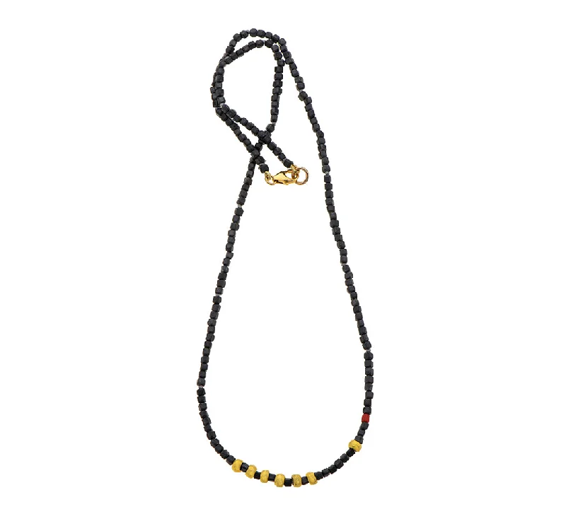 heart-shaped necklaces for women-Nava Zahavi Yellow Gold Obsidian Necklace