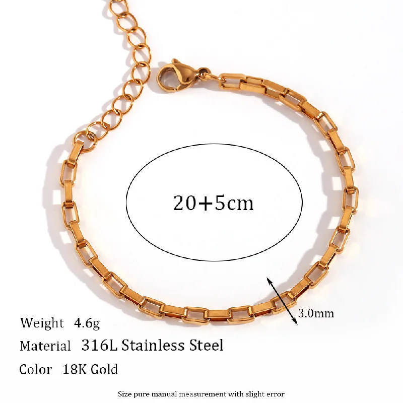 3mm long box chain - gold ankle chain -20cm 5cm