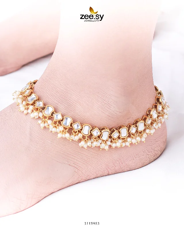 silver anklet designs for women-Malini Anklet