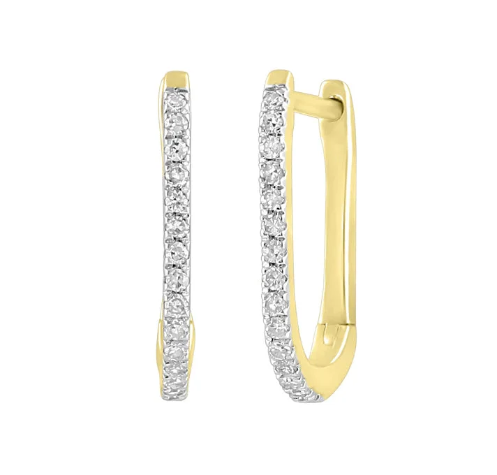 trendy earrings for women-Diamond Hoop Earring (14K)