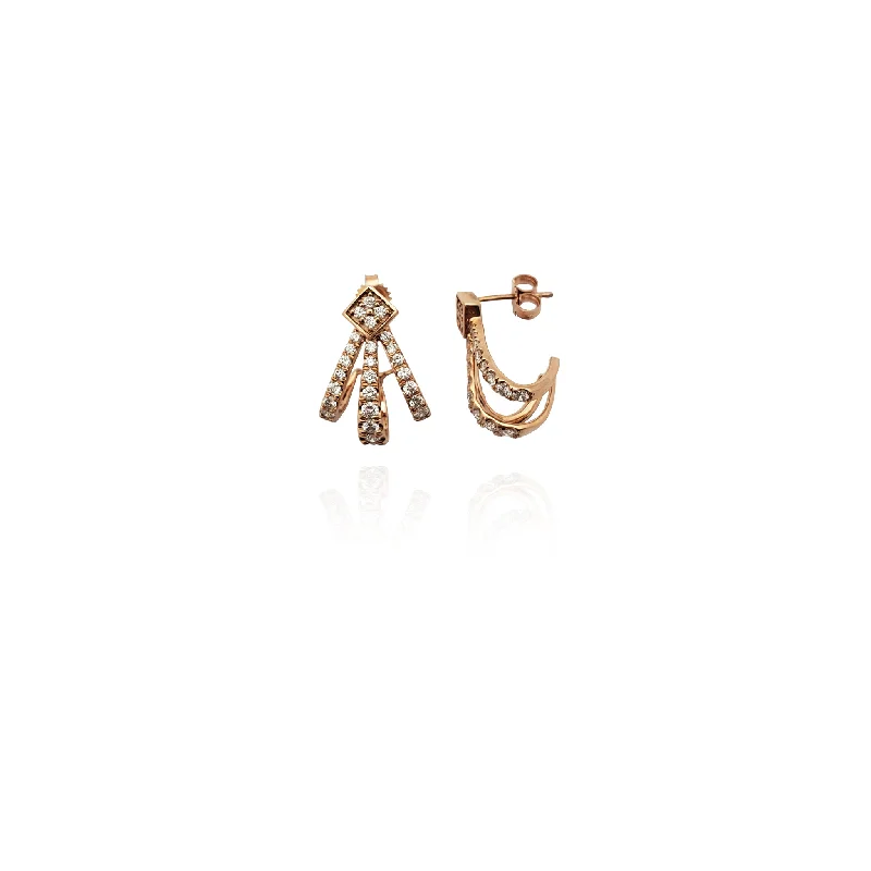 matching hoop earrings for women-Diamond Vintage Earrings (14K)