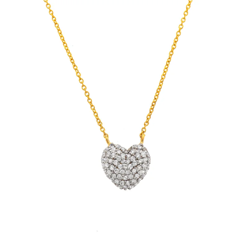 elegant gold necklaces for women-Nava Zahavi Yellow Gold Diamonds Be My Valentine Necklace