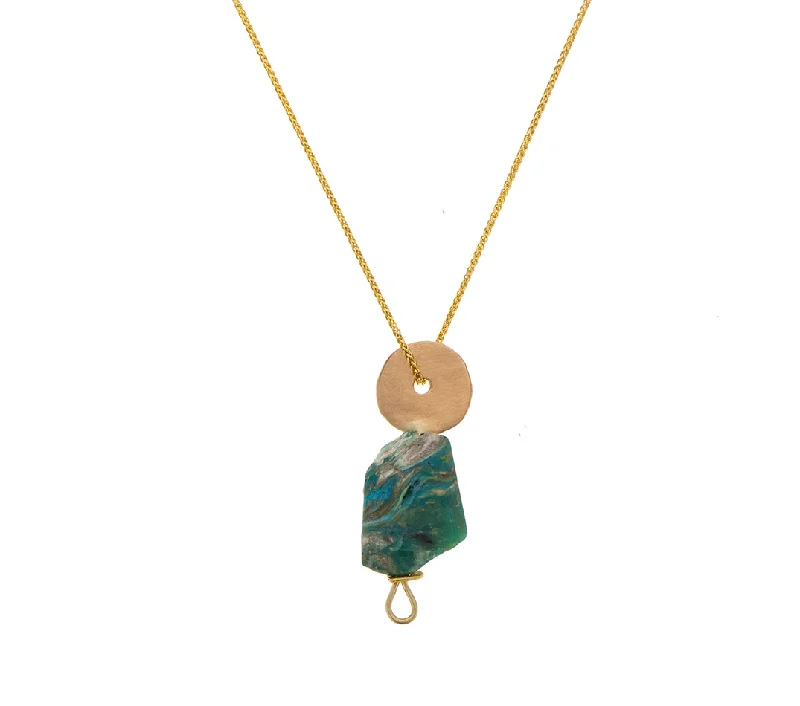 silver necklaces for women-Nava Zahai Yellow Gold and Turquoise Chain