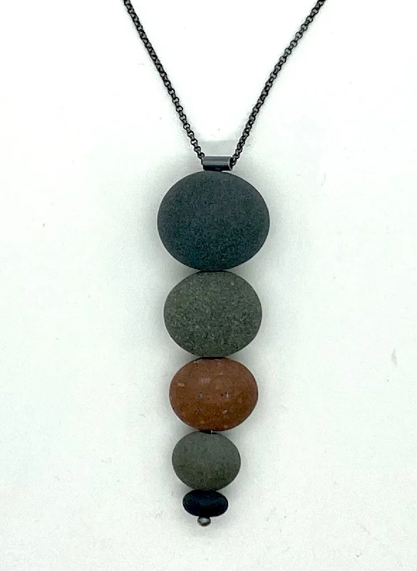 modern necklaces for women-Big inverted Stacked Rock Necklace