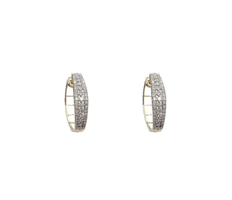 hoop diamond earrings for women-Fancy Diamond Huggie Earring (14K)