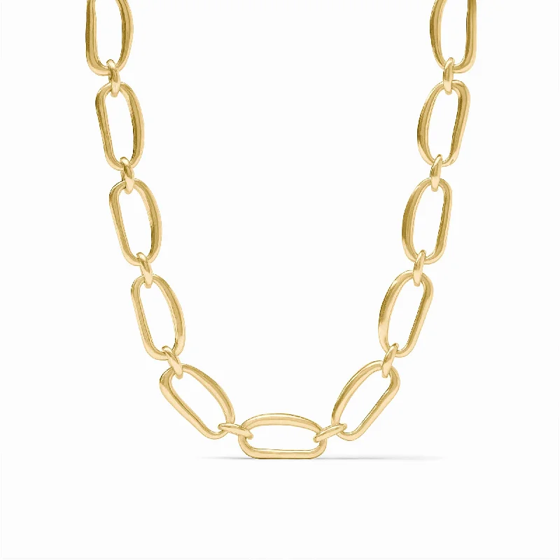 chunky necklaces for women-Wave Link Necklace