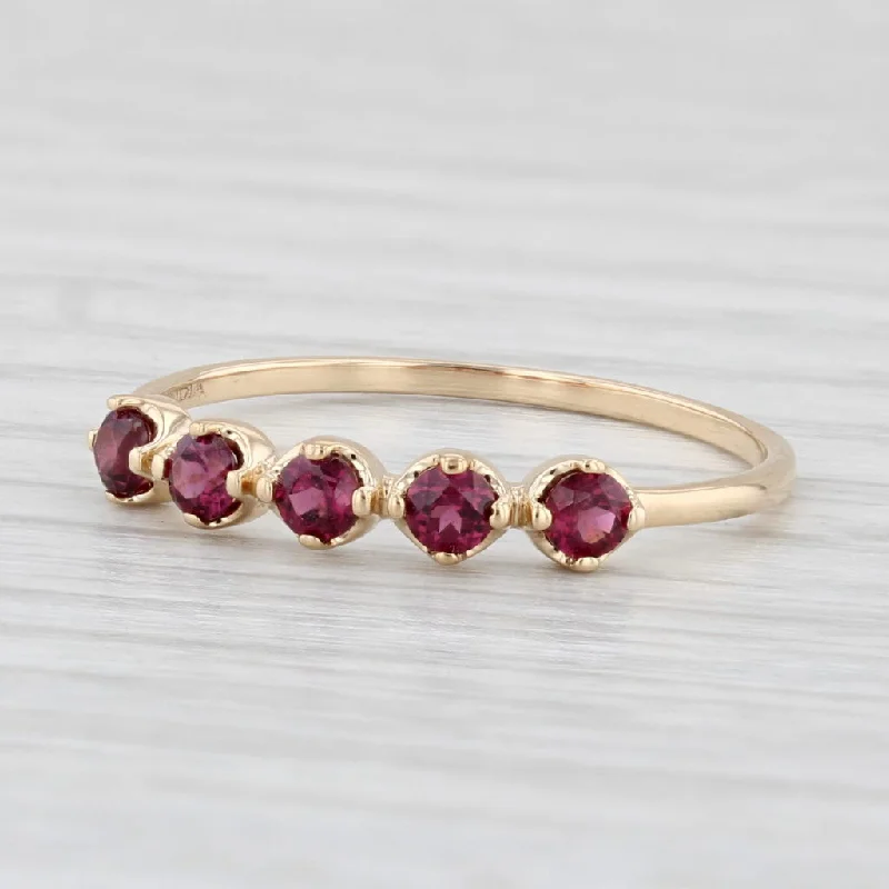 round diamond engagement rings for women-0.50ctw Garnet Ring 14k Yellow Gold Size 7 Stackable