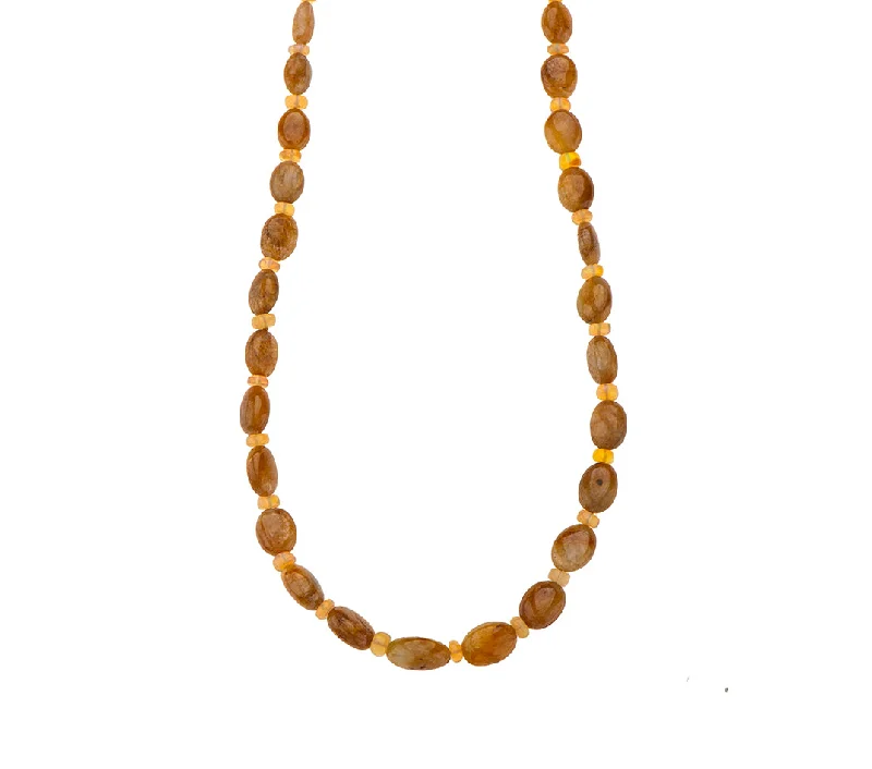 trendy necklaces for women-Nava Zahavi Yellow Sapphire and Opal Necklace