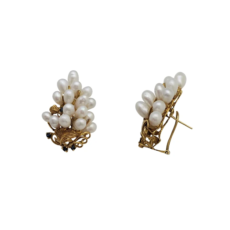 fashion earrings for women-Grape Batch Pearl Earrings (14K)