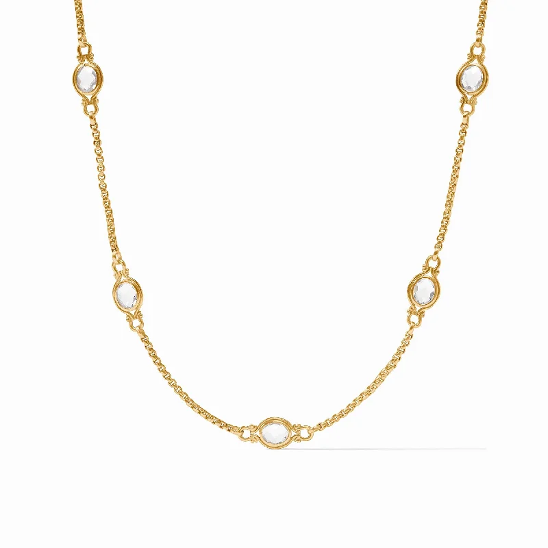 delicate chain necklaces for women-Saratoga Stone Station Necklace