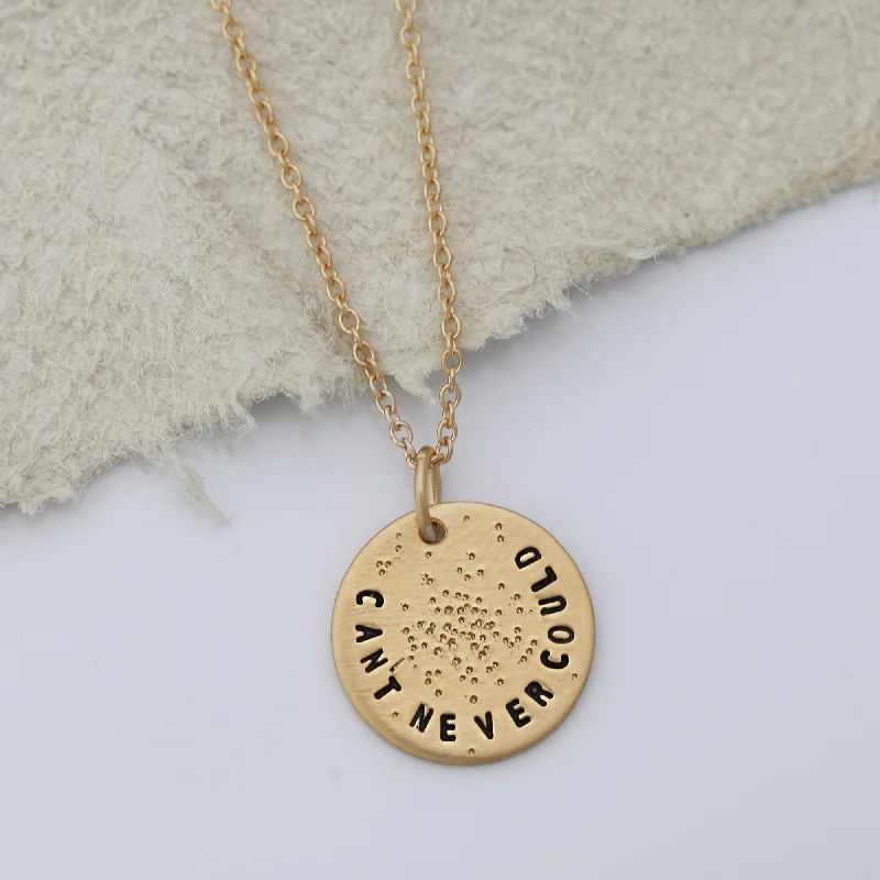 initial necklaces for women-CAN'T NEVER COULD | MINI COIN NECKLACE