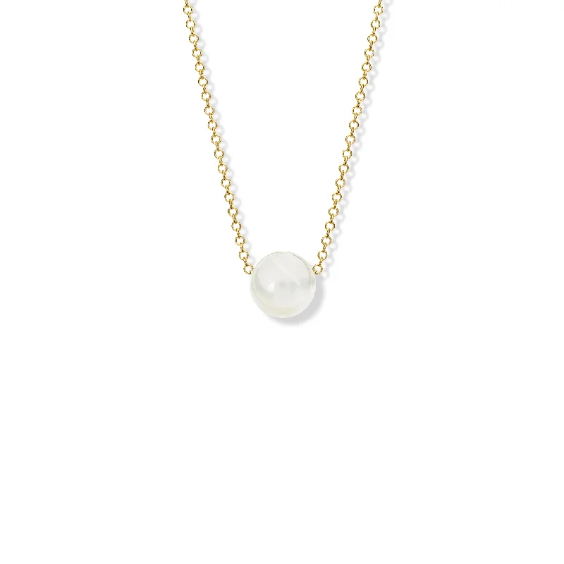 symbolic charm necklaces for women-Pelota Necklace Yellow Gold - Moonstone