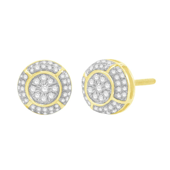 cubic zirconia earrings for women-Round White Diamond Earring