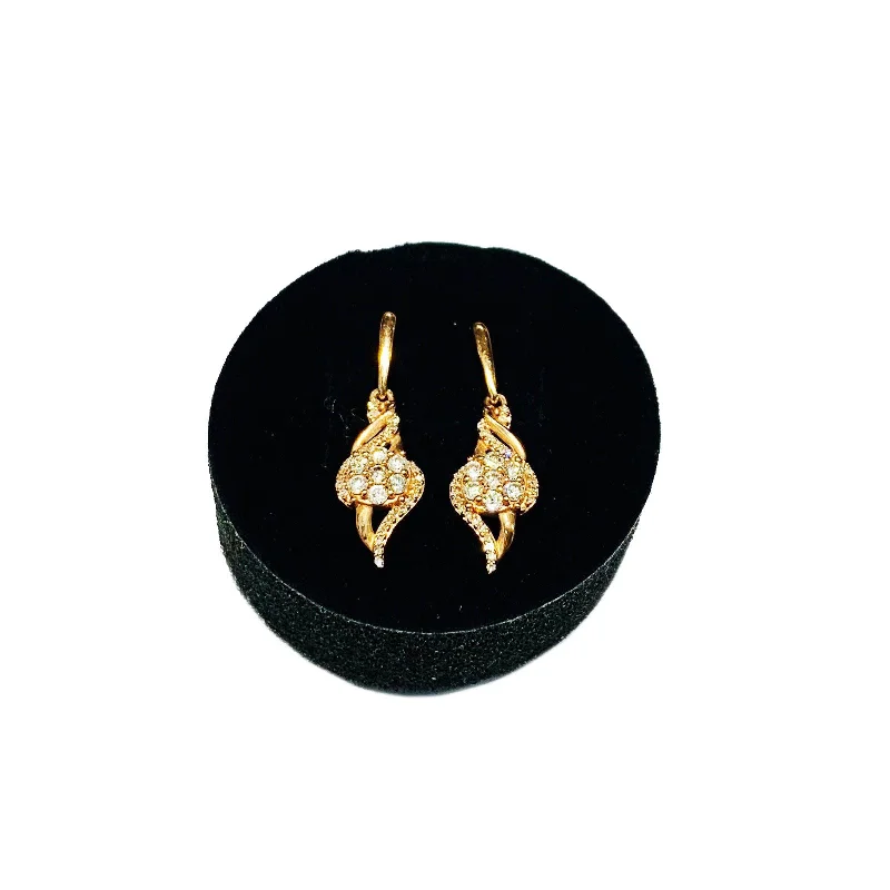 yellow gold earrings for women-Diamond Cocktail Earrings (10K).