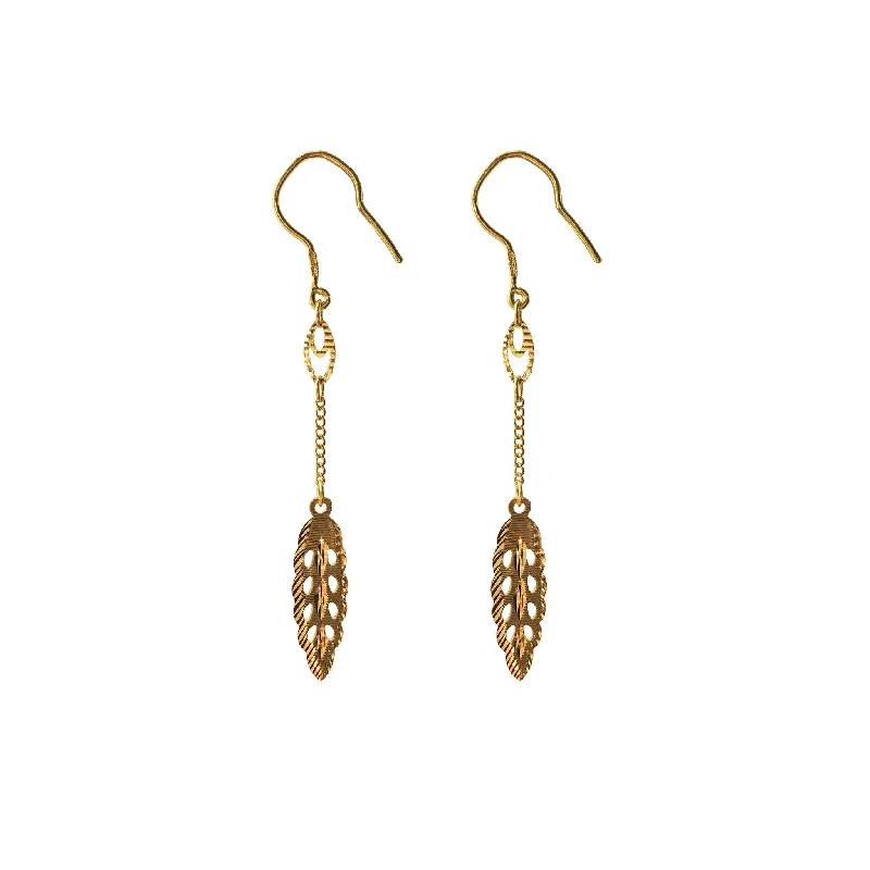 luxury earrings for women-Ivy Leaf Earring (24K)