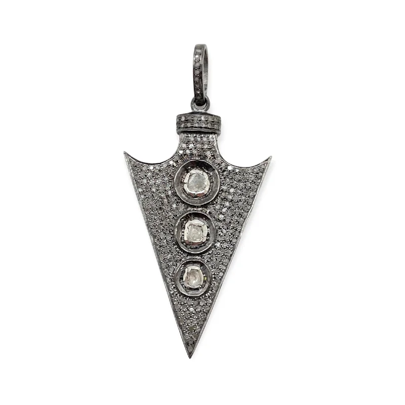 classic gold necklaces for women-Polki Arrowhead Diamond Pendant