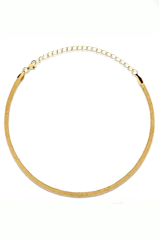 trendy necklaces for women-Nic Herringbone Choker Necklace