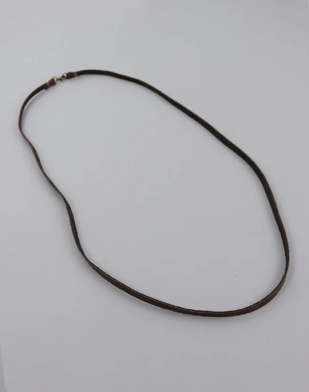 adjustable gold necklaces for women-Dark Brown Leather Necklace, (1pc)