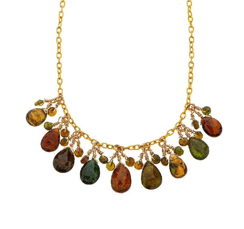 bohemian necklaces for women-Nava Zahavi Mixed Tourmalines