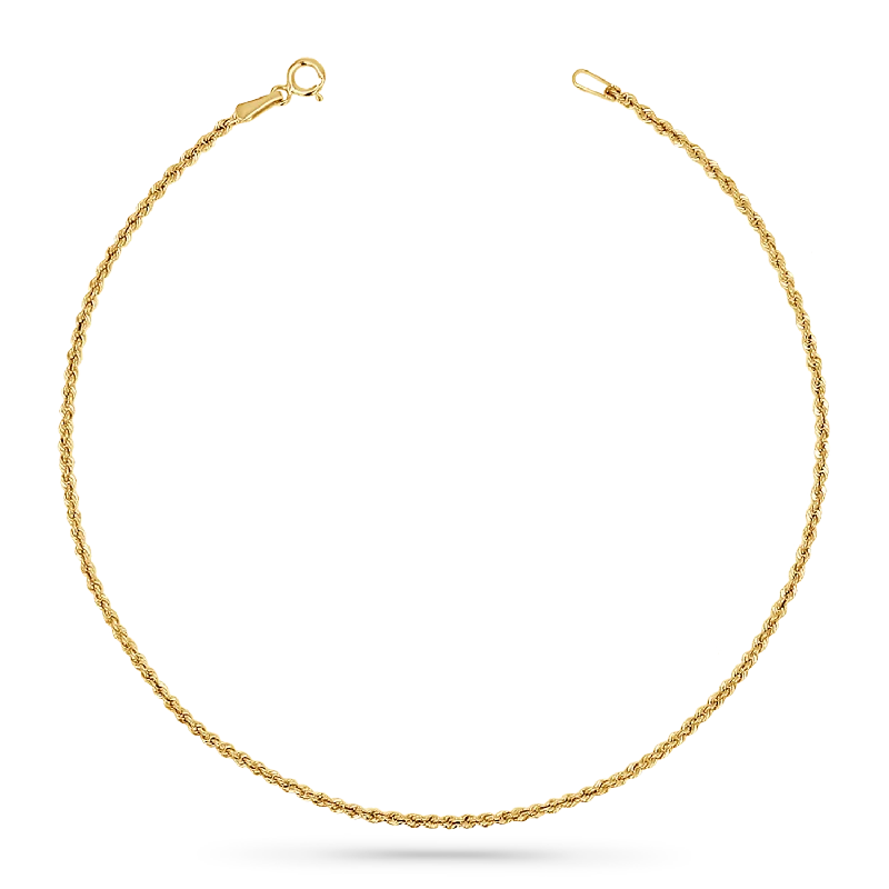 elegant anklets for women-Dainty Rope Chain Anklet