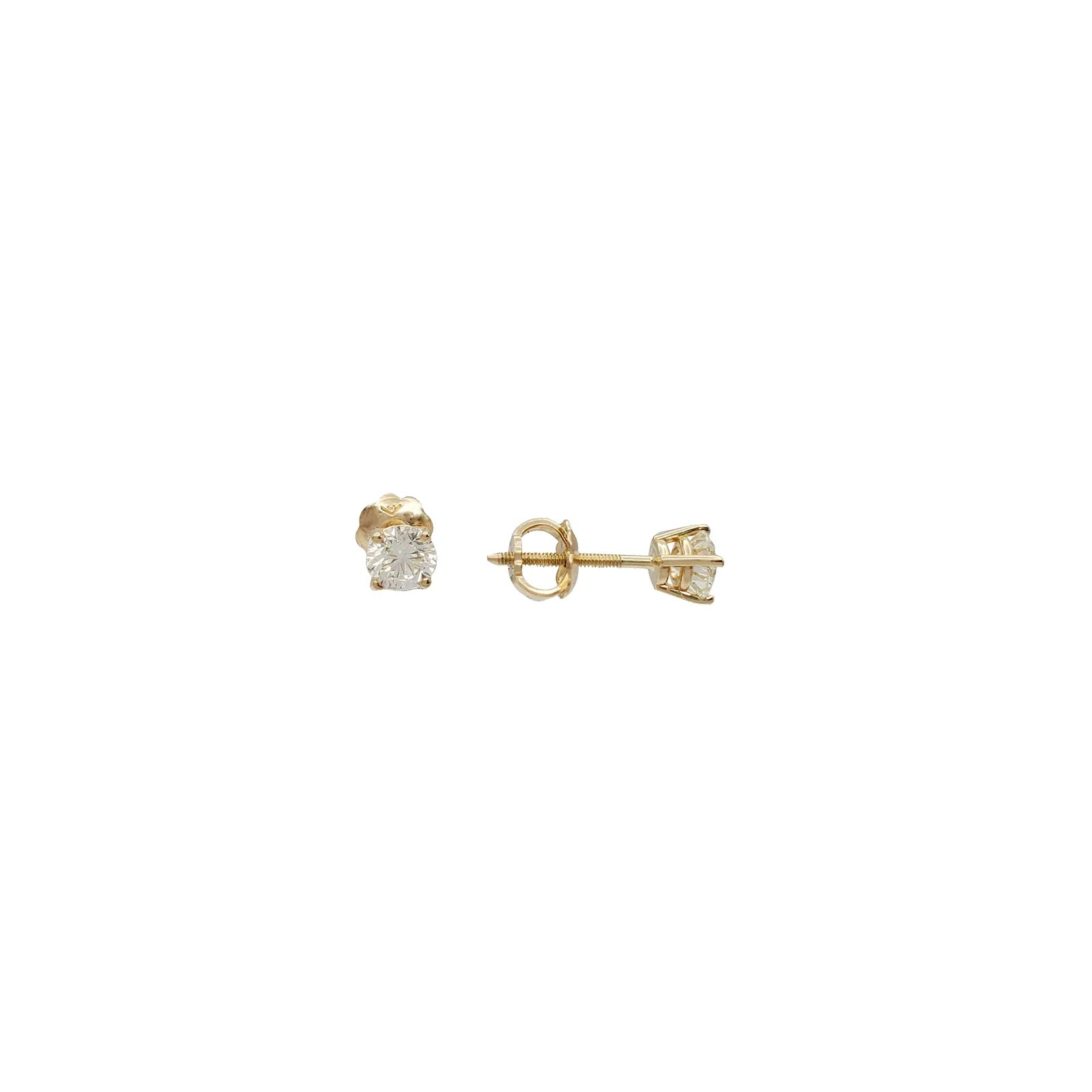 chandelier earrings for women-Single Diamond Stud Earrings (14K)