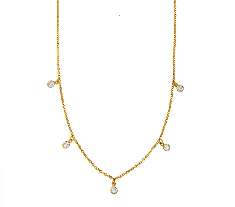 romantic sterling silver necklaces for women-Nava Zahavi Yellow Gold and Diamonds Delicate Necklace