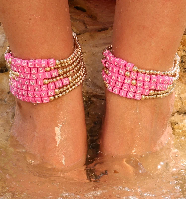 minimalist ankle bracelets for women-Destination Anklet: Your City