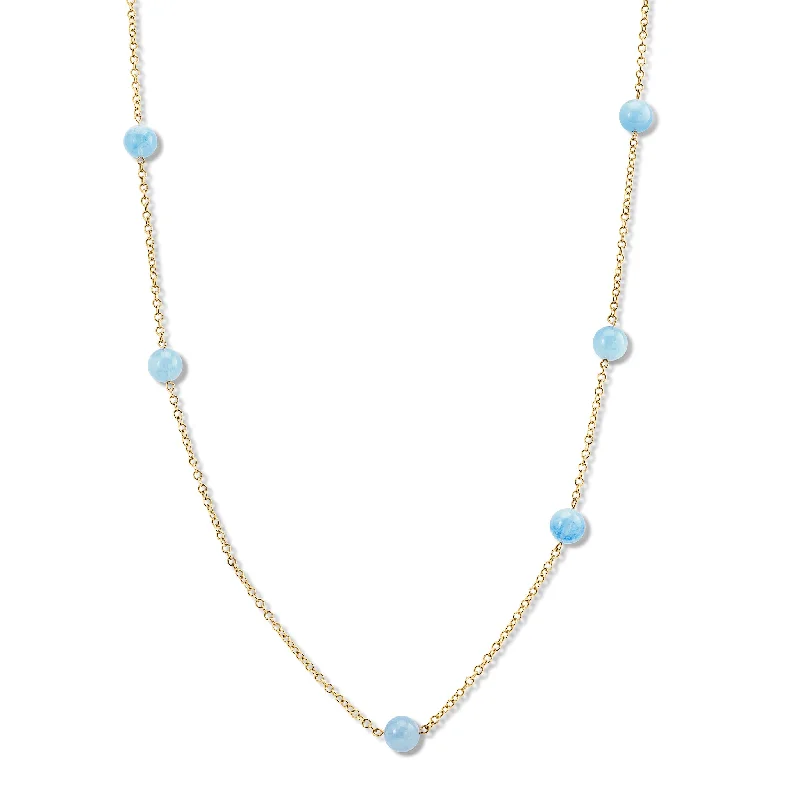 long pendant necklaces for women-Polyphemus Necklace Yellow Gold - Aquamarine