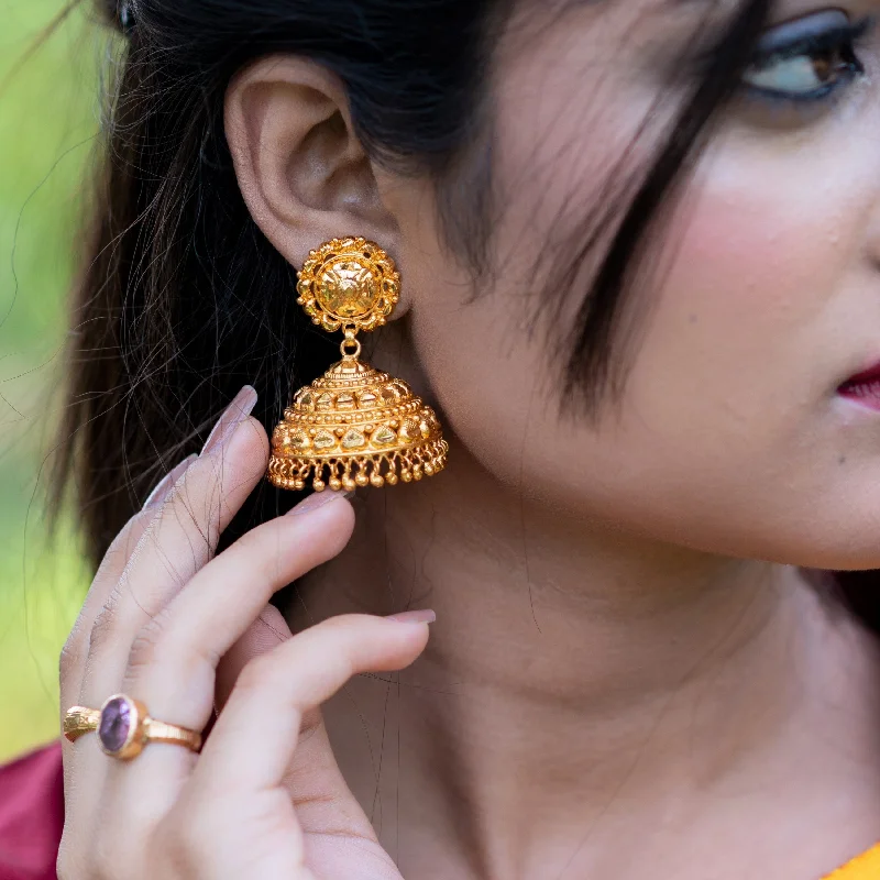 silver stud earrings for women-Pasha Designed Jhumka (Medium)