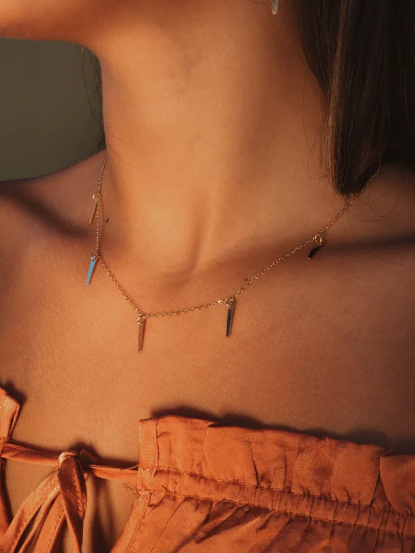 personalized necklaces for women-Dainty Lil Spike Choker to Necklace