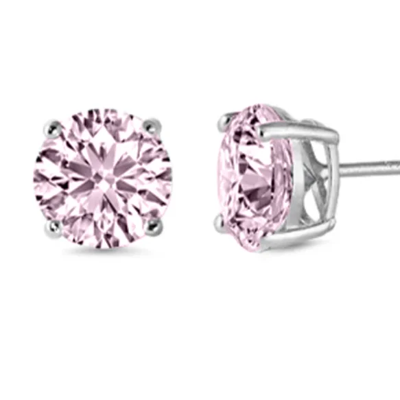 classic diamond earrings for women-Pink Tourmaline Birthstone Earrings