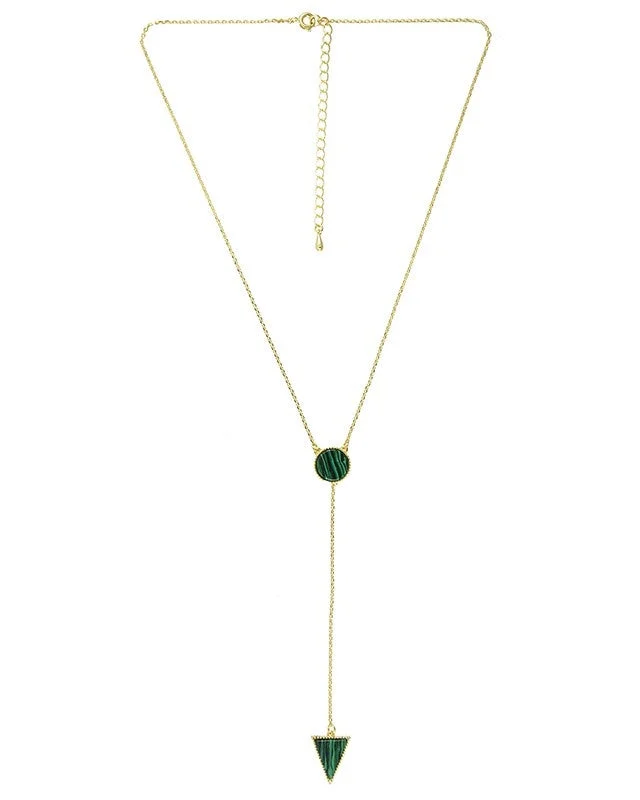 gemstone charm necklaces for women-Malachite Y-Necklace