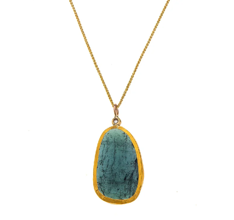 classic gold necklaces for women-Nava Zahavi Giant Tourmaline Necklace