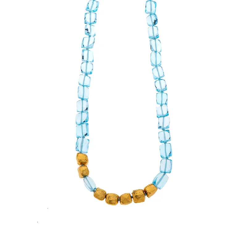 layered necklaces for women-Nava Zahavi Seven Blue Topaz Necklace