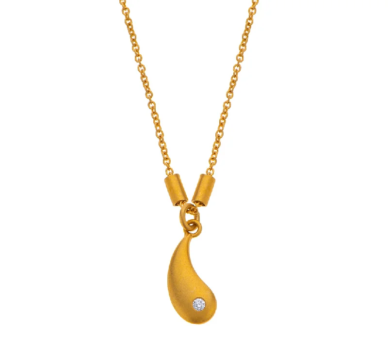 personal nameplate necklaces for women-Nava Zahavi Yellow Gold Wave Diamond Necklace