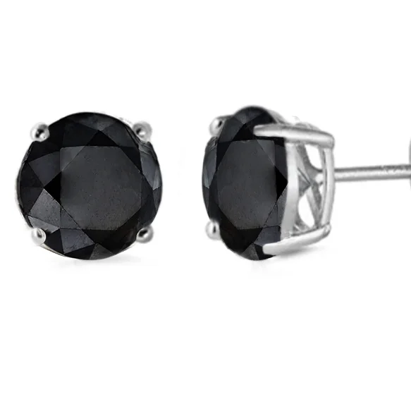 clip-on stud earrings for women-Black Stud Earrings